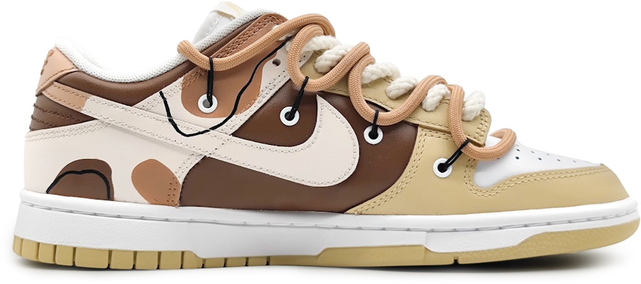 【訂製球鞋】Nike Dunk Low 奶油milk 高級復古 拼接色塊 解構雙鞋帶 莫蘭蒂色彩 防滑耐磨 低筒 板鞋 男款 黃棕 Order 【訂製球鞋】Nike Dunk Low 奶油milk 高級復古 拼接色塊 解構雙鞋帶 莫蘭蒂色彩 防滑耐磨 低筒 板鞋 男款 黃棕