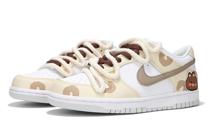 Lookbook [Sepatu Custom] Nike Dunk Low 'Milk Tea Cashew Bear' DV0831-101(Team82-男款腰果小熊)
