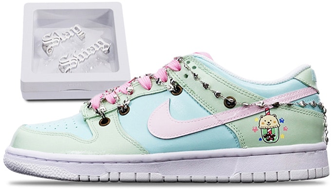 custom-shoes-nike-dunk-low-milk-tea-teddy-summer-breeze