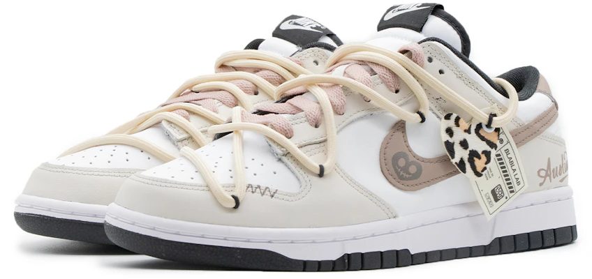 【定制球鞋】Nike Dunk Low 牛奶 簡約風 解構 復古做舊 低筒 板鞋 GS 白棕 Lookbook 【定制球鞋】Nike Dunk Low 牛奶 簡約風 解構 復古做舊 低筒 板鞋 GS 白棕