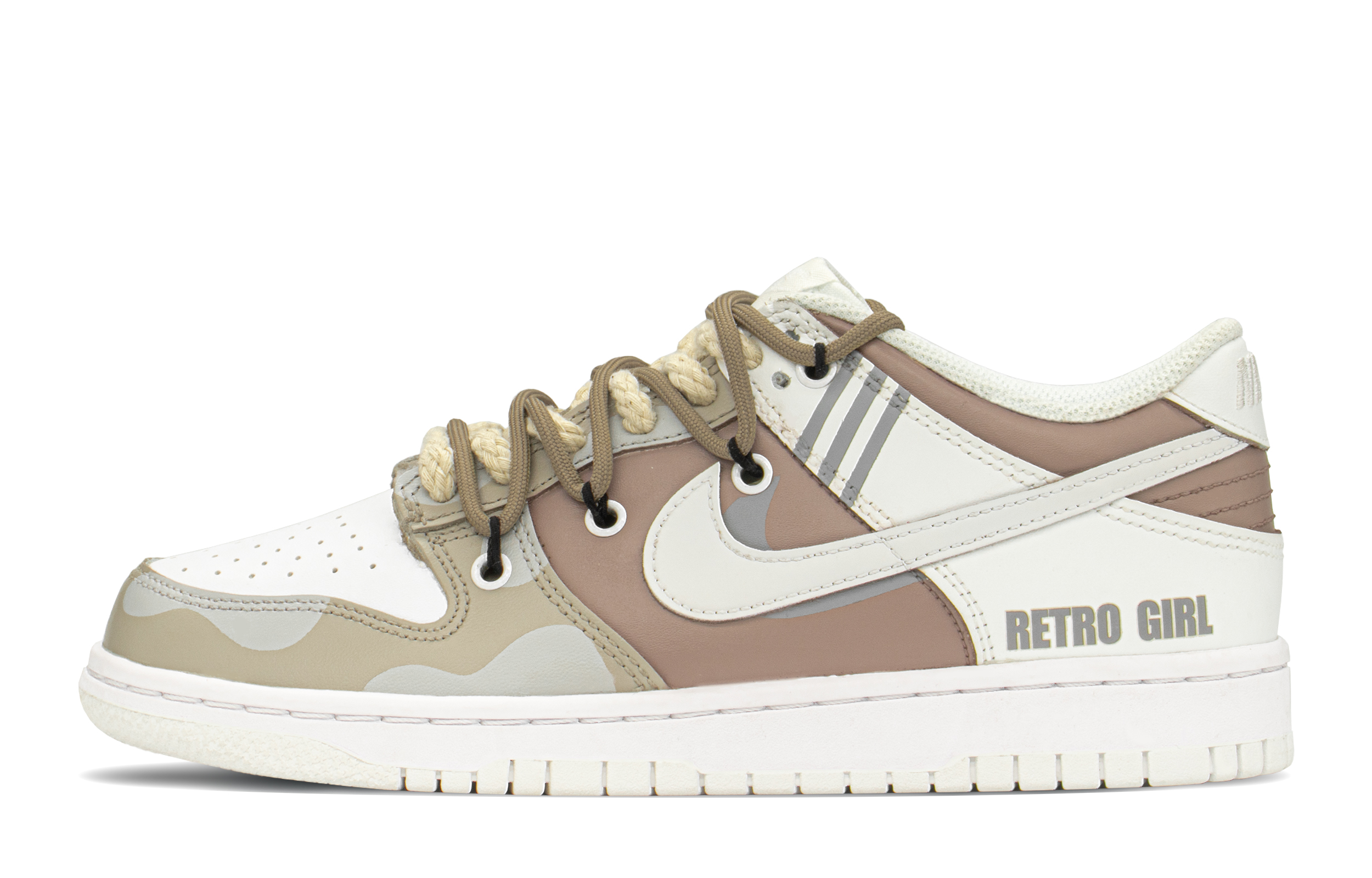 Buy 【定製球鞋】Nike Dunk Low FZBB 減齡禮盒 解構 復古 牛奶紋 低幫 板鞋 GS 白卡其