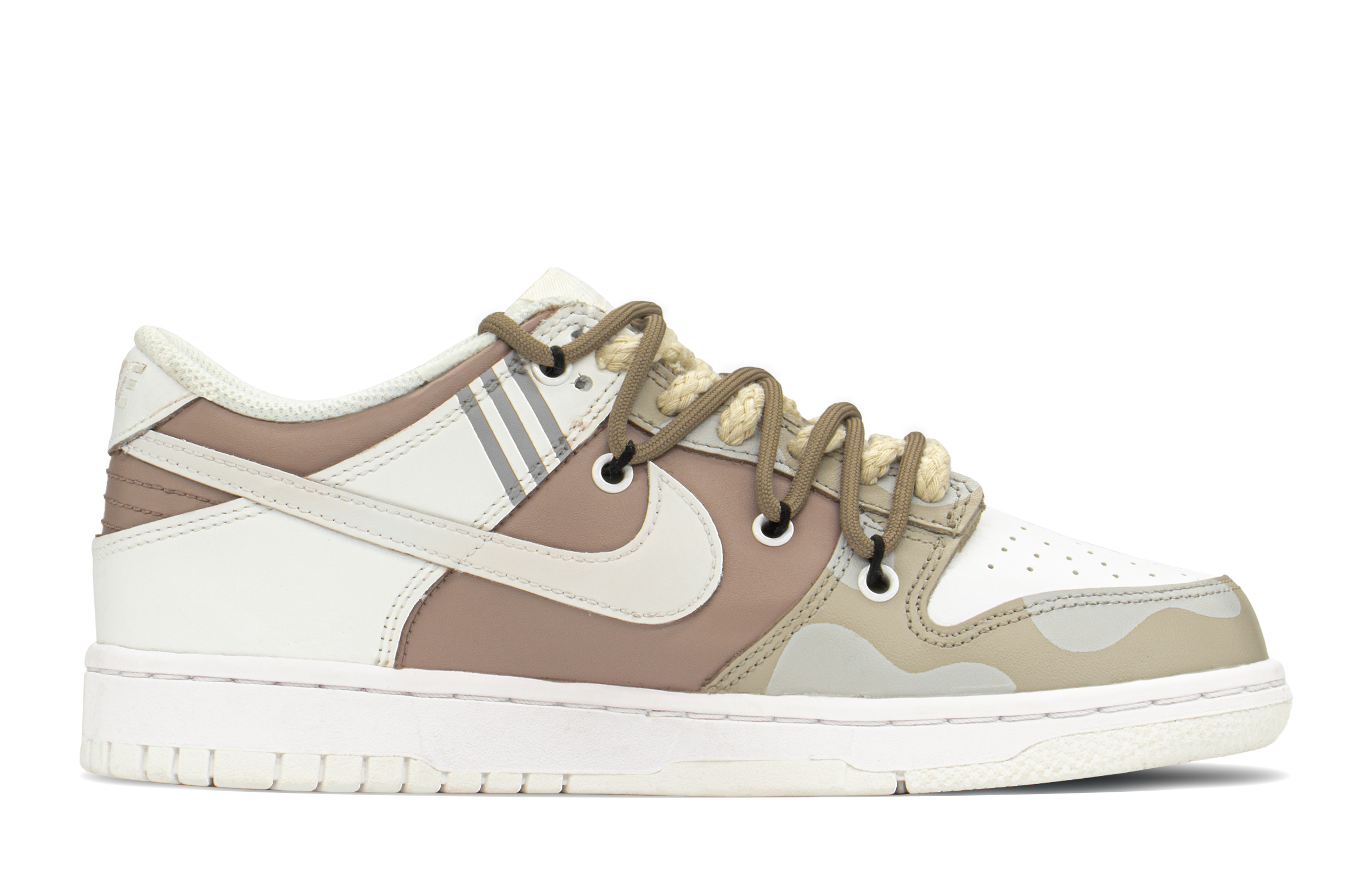 Order 【定製球鞋】Nike Dunk Low FZBB 減齡禮盒 解構 復古 牛奶紋 低幫 板鞋 GS 白卡其