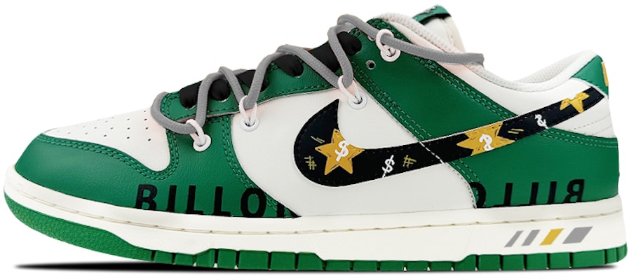Sepatu Nike Dunk Low 'Millionaire Dollar Graffiti Putih Hijau' Custom DR9654-100(Team叁-男款富翁美元QD) Buy Sepatu Nike Dunk Low 'Millionaire Dollar Graffiti Putih Hijau' Custom DR9654-100(Team叁-男款富翁美元QD)