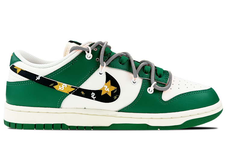 Order [Kasur Kasut] Nike Dunk Low 'Graffiti Dollar Jutawan Hijau Putih' DR9654-100(Team叁-男款富翁美元QD)