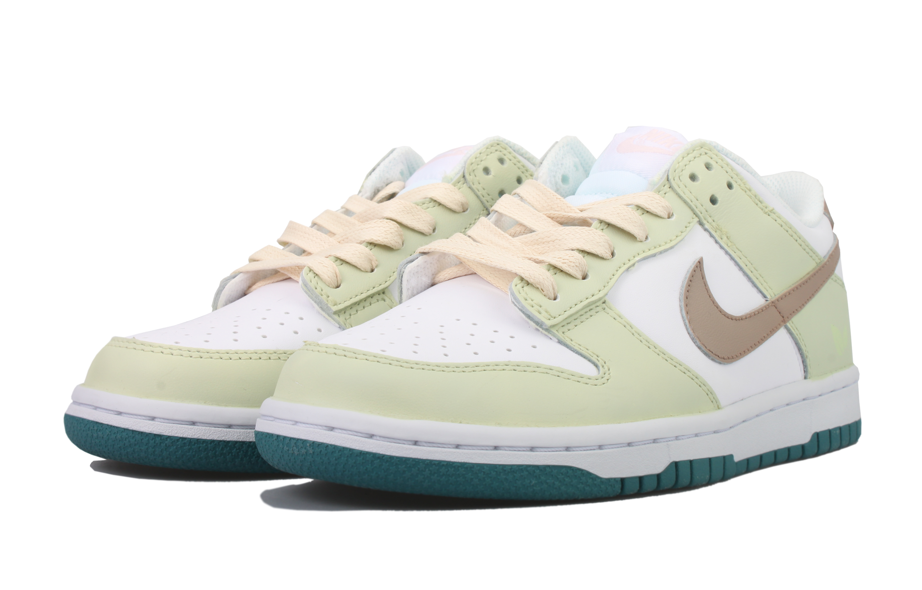 Lookbook Nike Dunk Low カスタム「明前龍井」 FD9911-101(Team33-女款-明前龙井-棕绿)
