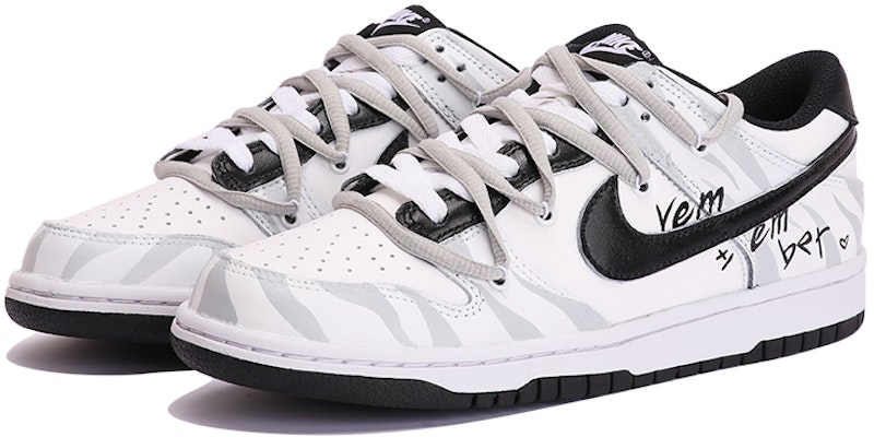 나이키 덩크 로우 '미니멀 해체 얼룩말 회백'(커스텀) DD1391-100(TeamThree-男款极简风-灰白) Lookbook 나이키 덩크 로우 '미니멀 해체 얼룩말 회백'(커스텀) DD1391-100(TeamThree-男款极简风-灰白)