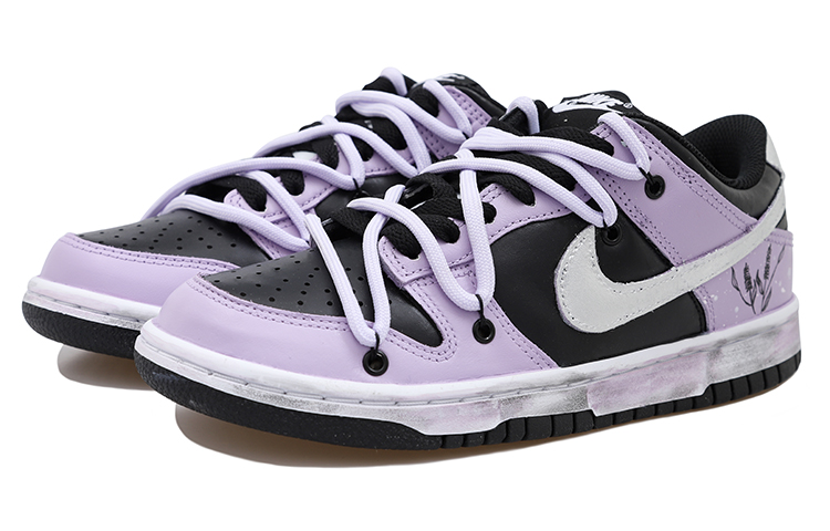 Lookbook [Kasut Custom] Nike Dunk Low 'Minimalist Lavender Distressed Silver Swoosh' CW1590-100(Team拾玖-薰衣草女S-BOX)