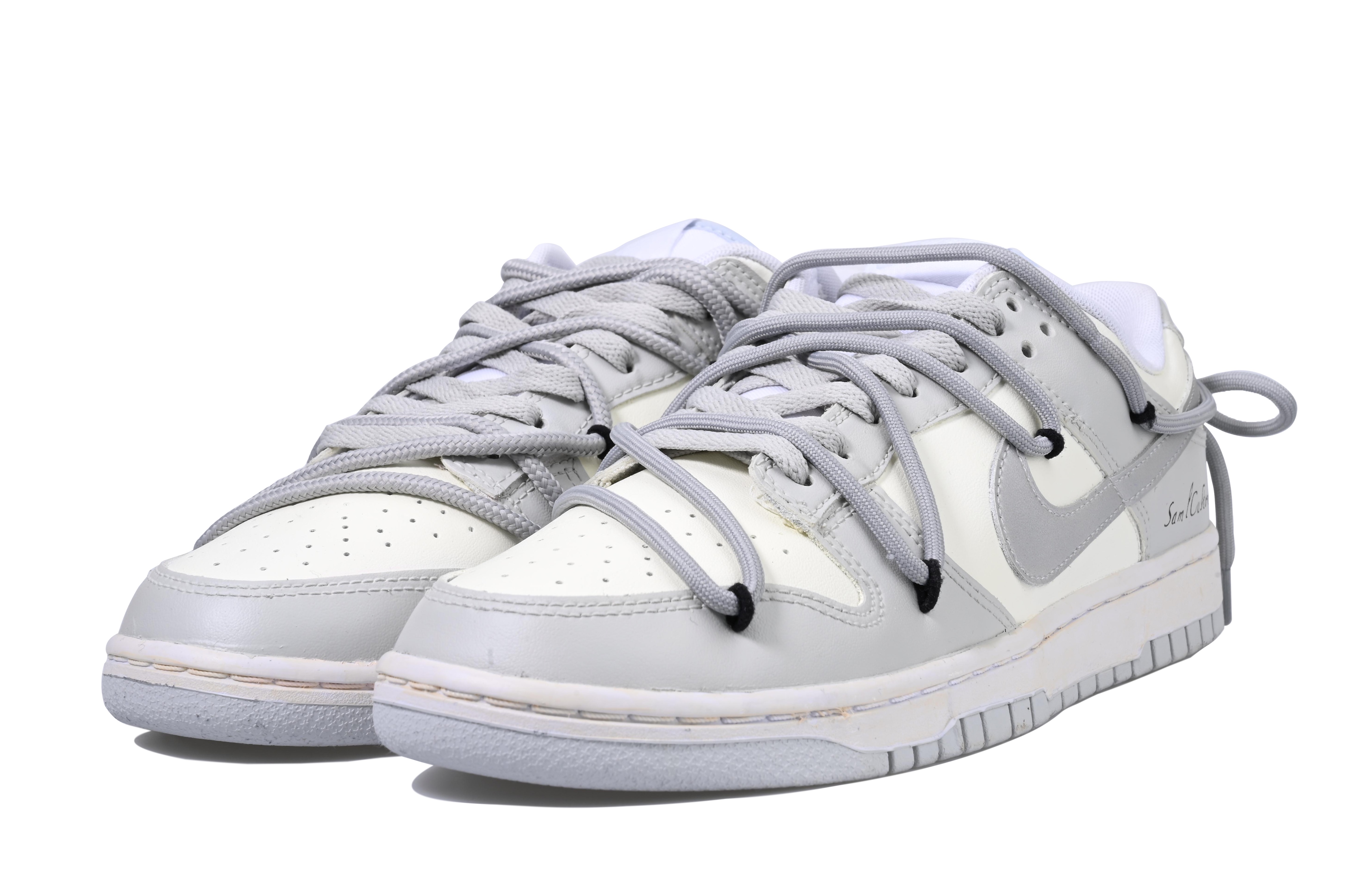 Lookbook [Zapatillas Personalizadas] Nike Dunk Low 'Minimalista Silver Swoosh' DH9765-102(Team6-极简工业-解构)