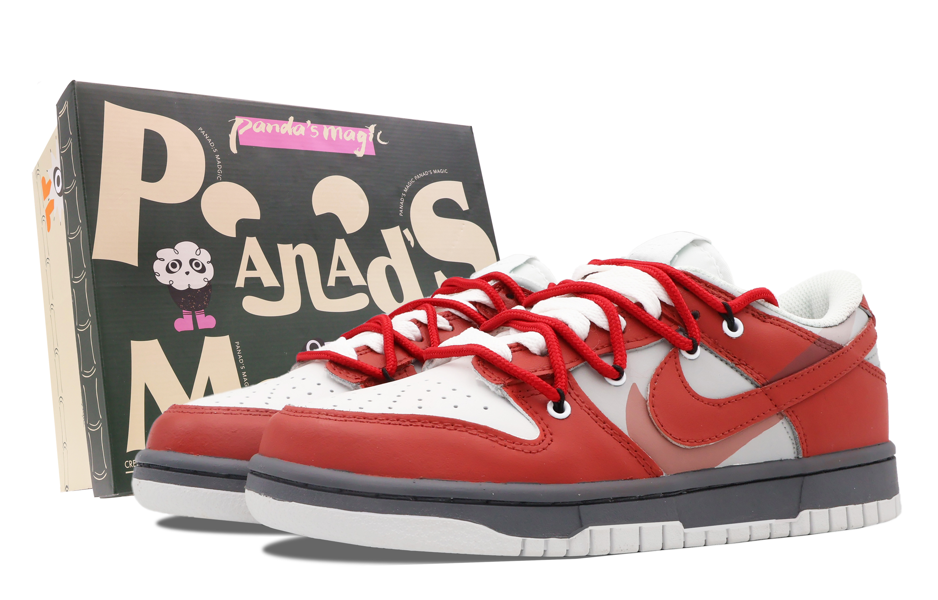 Buy 【訂製球鞋】Nike Dunk Low 柏圖斯 街頭 解構 無性別風 簡約 低筒 滑板鞋 男款 白紅