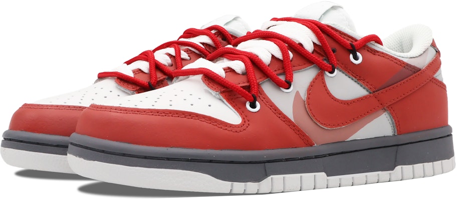 【訂製球鞋】Nike Dunk Low 柏圖斯 街頭 解構 無性別風 簡約 低筒 滑板鞋 男款 白紅 Shop 【訂製球鞋】Nike Dunk Low 柏圖斯 街頭 解構 無性別風 簡約 低筒 滑板鞋 男款 白紅