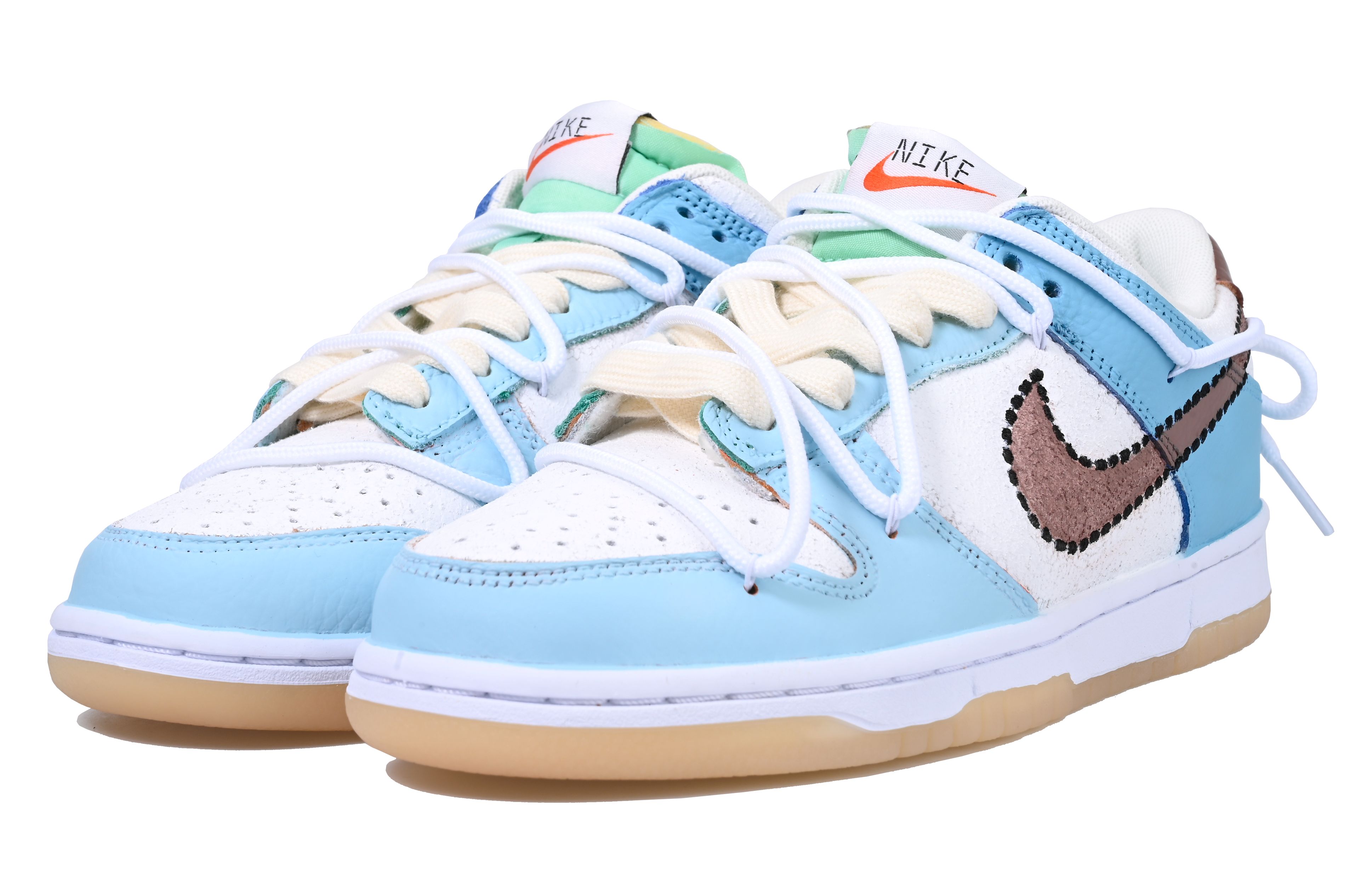 Lookbook [Zapatillas Personalizadas] Nike Dunk Low 'Menta Chocolate Blanco-Azul' DX3363-100(Team33-薄荷生巧-女款)