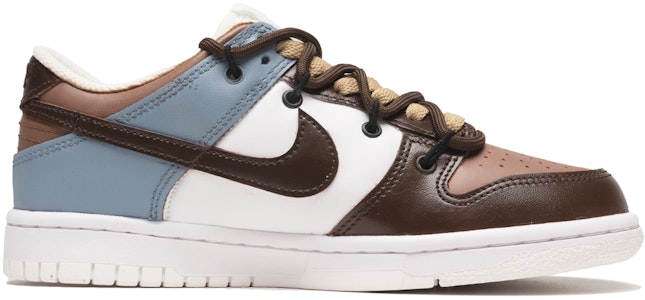 【訂製球鞋】 Nike Dunk Low 美拉德穿搭 復古拼圖 潮流休閒 解構鞋帶 舒適百搭 低筒 板鞋 GS 白藍棕 Order 【訂製球鞋】 Nike Dunk Low 美拉德穿搭 復古拼圖 潮流休閒 解構鞋帶 舒適百搭 低筒 板鞋 GS 白藍棕