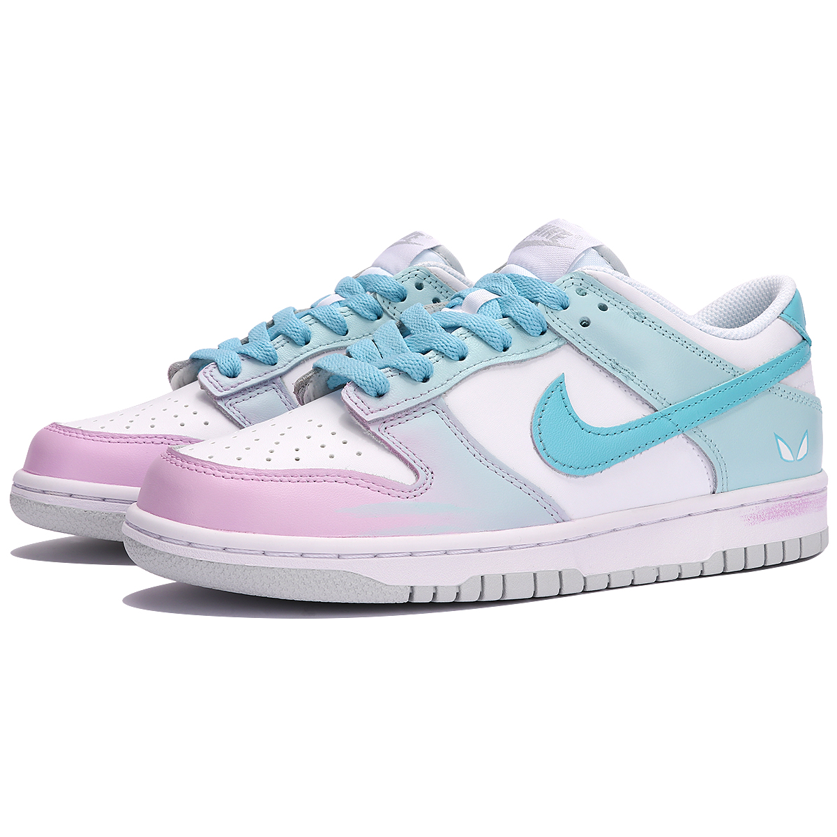 Lookbook 【訂製球鞋】 Nike Dunk Low 鏡蛛 縱橫宇宙 多巴胺 漸變 清新 休閒 低幫 板鞋 GS 粉藍