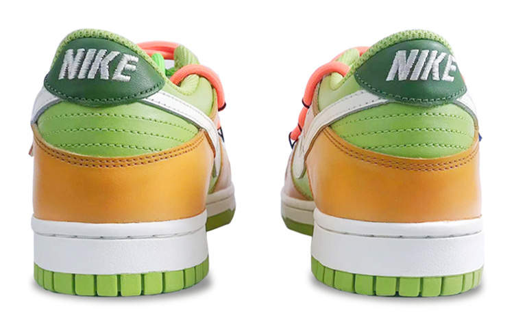 Purchase 【客製化球鞋】 Nike Dunk Low 彩色拼接 復古 橙風破浪 橘子 布貼 解構鞋帶 噴繪 低筒 板鞋 GS 橙綠