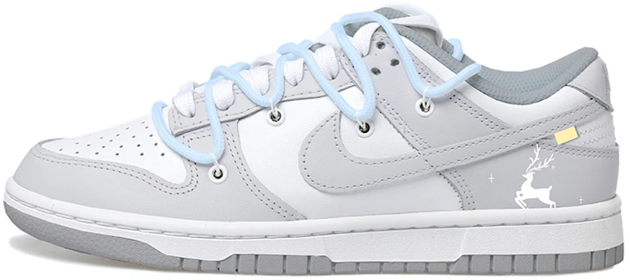 【定制球鞋】 Nike Dunk Low 解構鞋帶 霧霾灰 小鹿 塗鴉 低幫 板鞋 男款 灰白 Buy 【定制球鞋】 Nike Dunk Low 解構鞋帶 霧霾灰 小鹿 塗鴉 低幫 板鞋 男款 灰白