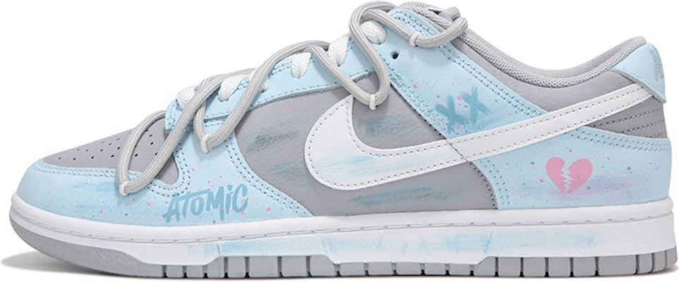 【定制球鞋】Nike Dunk Low 霧藍塗鴉 街頭 做舊劃痕 解構綁帶 復古 防滑耐磨 低筒 板鞋 男款 灰藍色 Buy 【定制球鞋】Nike Dunk Low 霧藍塗鴉 街頭 做舊劃痕 解構綁帶 復古 防滑耐磨 低筒 板鞋 男款 灰藍色