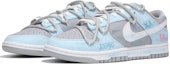 Lookbook 【定制球鞋】Nike Dunk Low 霧藍塗鴉 街頭 做舊劃痕 解構綁帶 復古 防滑耐磨 低筒 板鞋 男款 灰藍色