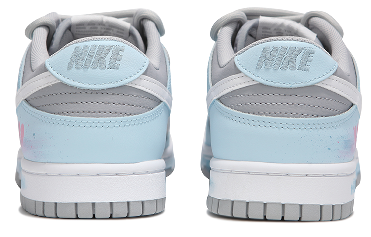 Shop 【定制球鞋】Nike Dunk Low 霧藍塗鴉 街頭 做舊劃痕 解構綁帶 復古 防滑耐磨 低筒 板鞋 男款 灰藍色