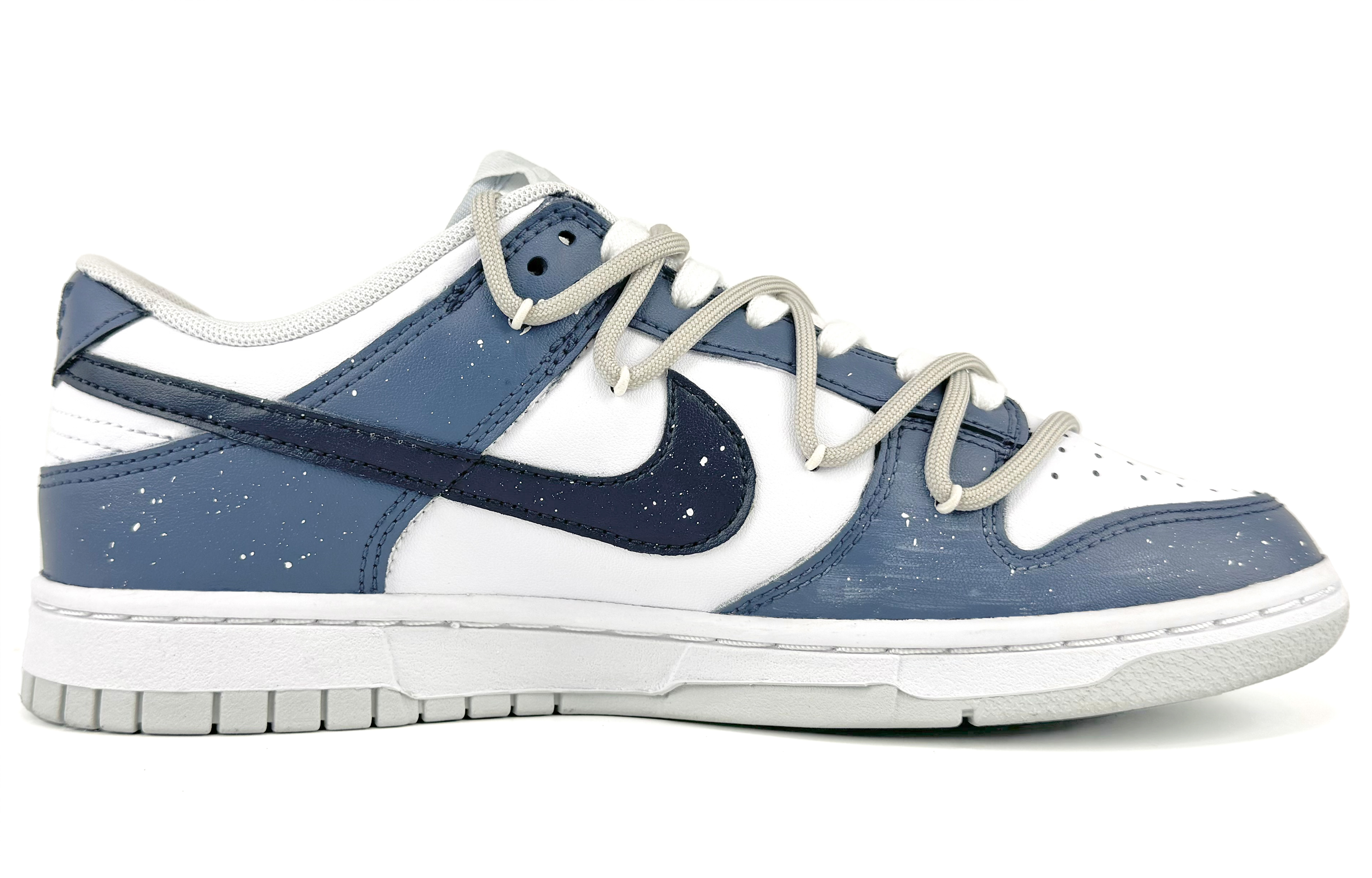 Lookbook 【訂製球鞋】 Nike Dunk 隨心 冰山救援 解構綁帶 潑墨 低筒 板鞋 GS 霧霾藍色