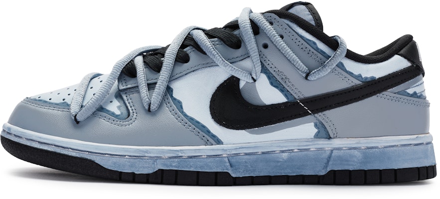 【定製球鞋】Nike Dunk Low 811製造 霧藍夜 沈染 做舊解構 減震防滑 低筒 板鞋 男款 黑藍 Buy 【定製球鞋】Nike Dunk Low 811製造 霧藍夜 沈染 做舊解構 減震防滑 低筒 板鞋 男款 黑藍