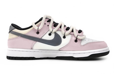 【定製球鞋】Nike Dunk Low Black 誓言之眼 解構雙鞋帶 塗鴉 莫蘭迪色彩 低筒 板鞋 GS 紫灰 Order 【定製球鞋】Nike Dunk Low Black 誓言之眼 解構雙鞋帶 塗鴉 莫蘭迪色彩 低筒 板鞋 GS 紫灰