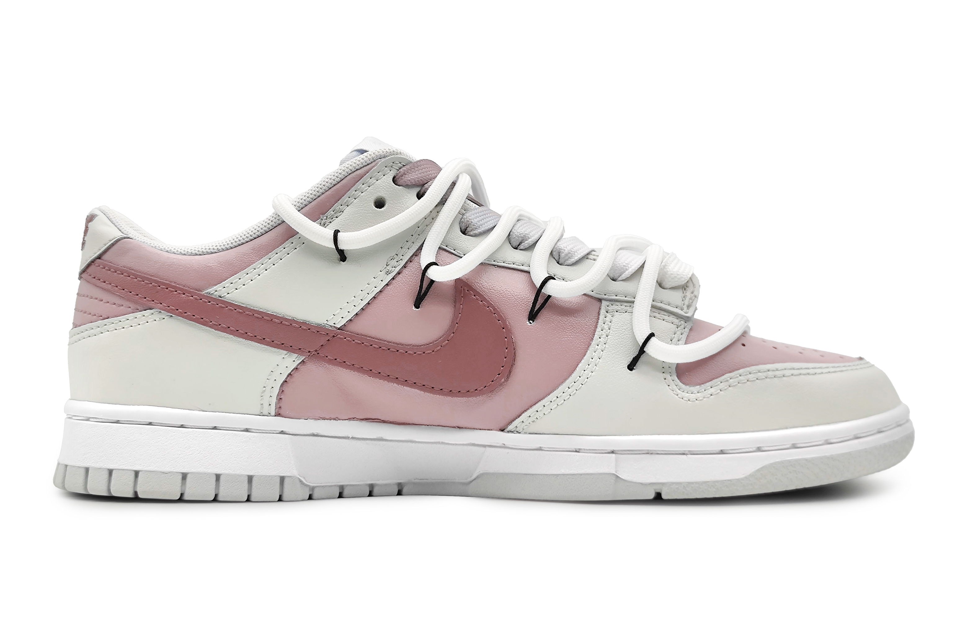 Order 【訂製球鞋】Nike Dunk Low 朦朧香草 桃之佟佟 簡約小清新 雙勾 解構雙鞋帶 防滑耐磨緩震 低筒 板鞋 GS 粉灰