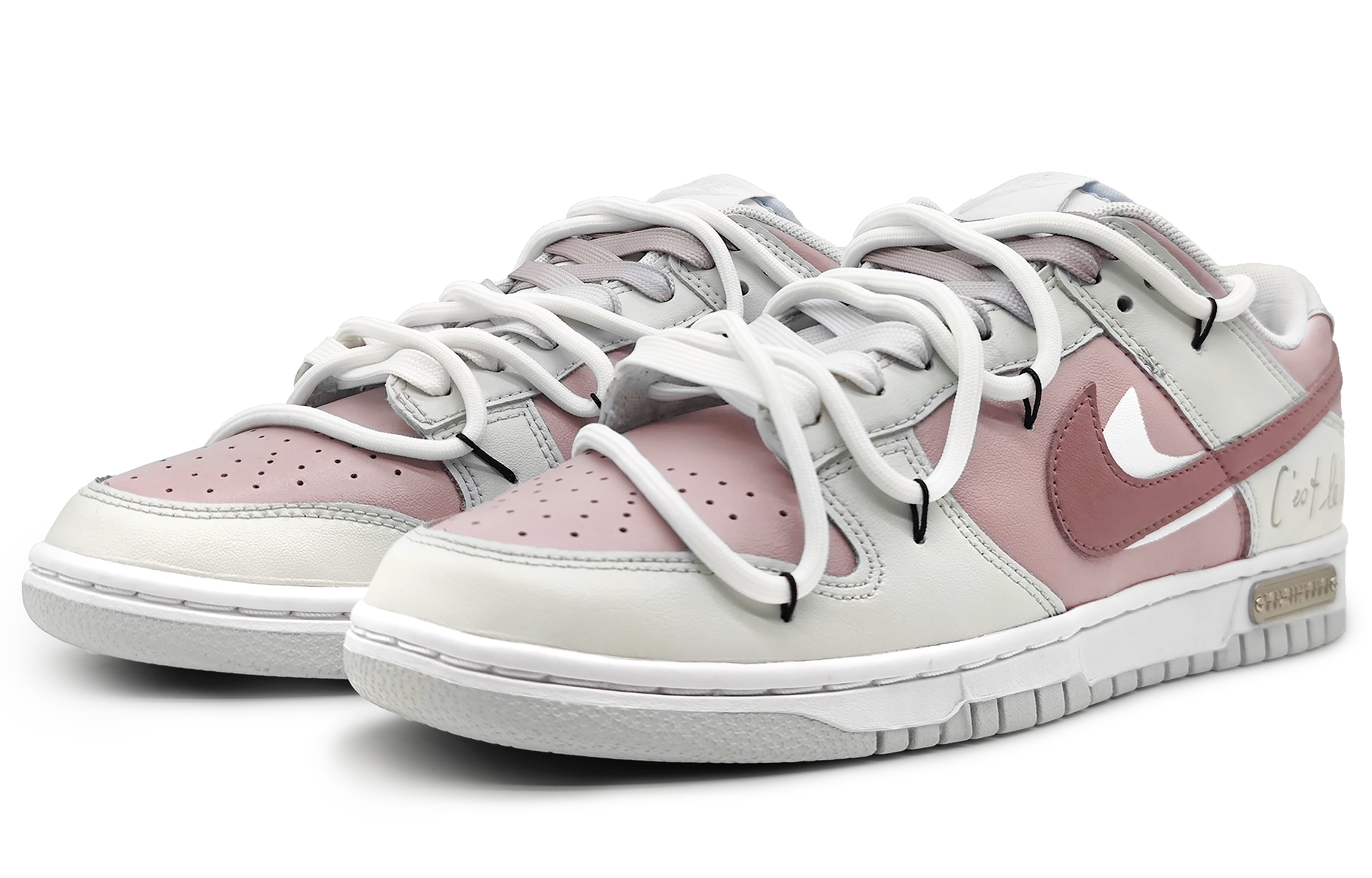 Lookbook [Kasut Custom] Nike Dunk Low 'Misty Vanilla Peach Blossom' DV0831-101(Team16-男款桃之夭夭解构)