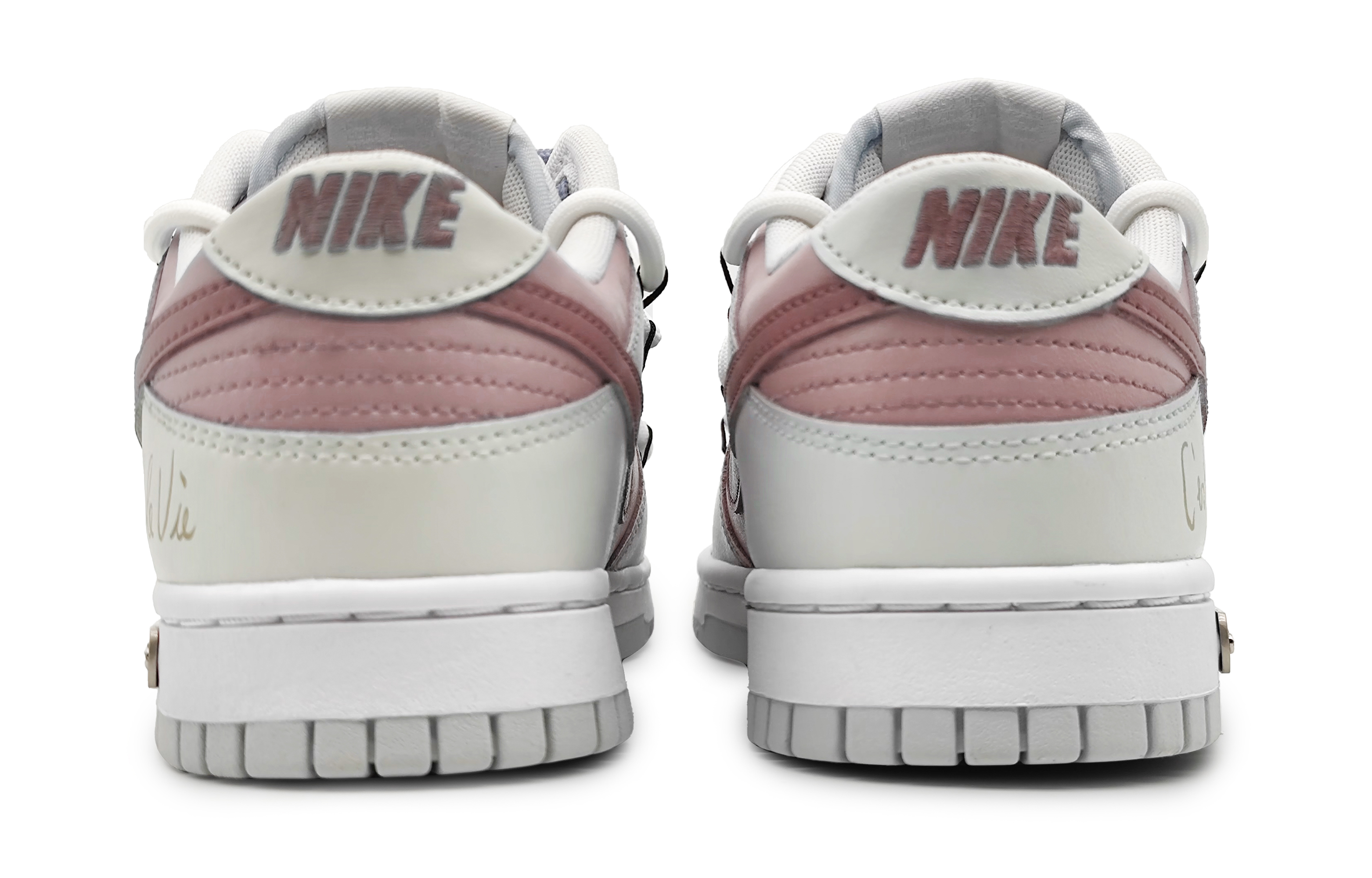 Purchase 【訂製球鞋】Nike Dunk Low 朦朧香草 桃之佟佟 簡約小清新 雙勾 解構雙鞋帶 防滑耐磨緩震 低筒 板鞋 GS 粉灰