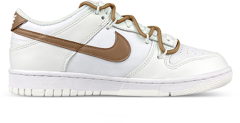 【客製球鞋】 Nike Dunk Low 禮盒 襪子 解構 雙鞋帶 笑臉布貼 摩卡咖啡 低筒 板鞋 GS 白棕 Order 【客製球鞋】 Nike Dunk Low 禮盒 襪子 解構 雙鞋帶 笑臉布貼 摩卡咖啡 低筒 板鞋 GS 白棕