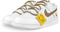 Lookbook 【客製球鞋】 Nike Dunk Low 禮盒 襪子 解構 雙鞋帶 笑臉布貼 摩卡咖啡 低筒 板鞋 GS 白棕