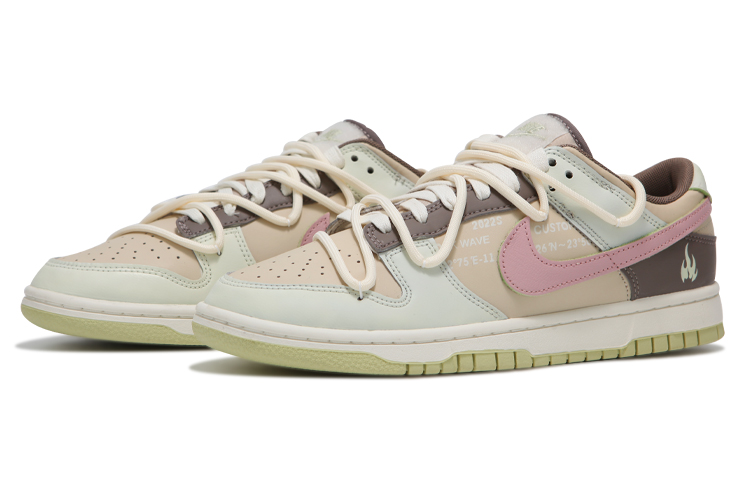 Lookbook [Zapatillas Personalizadas] Nike Dunk Low 'Mocha Fire' FB4960-210(Teamfour-男款火焰粉白棕)