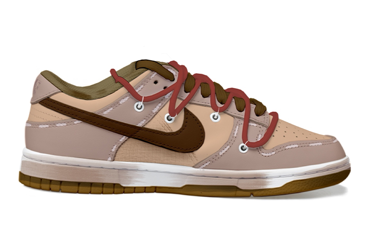 Order 【カスタムシューズ】ナイキ ダンク ロー 'モカジンジャーブレッド クリスマス解体版' DX6063-131(Team拾玖-姜饼人女S-BOX)