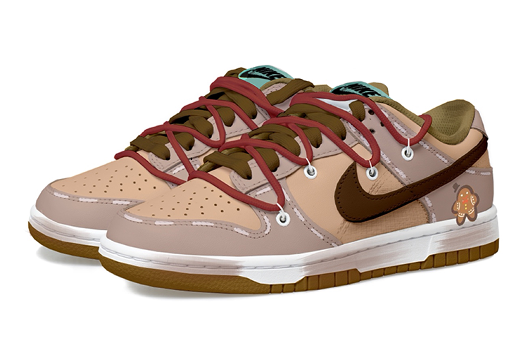 Lookbook 【カスタムシューズ】ナイキ ダンク ロー 'モカジンジャーブレッド クリスマス解体版' DX6063-131(Team拾玖-姜饼人女S-BOX)