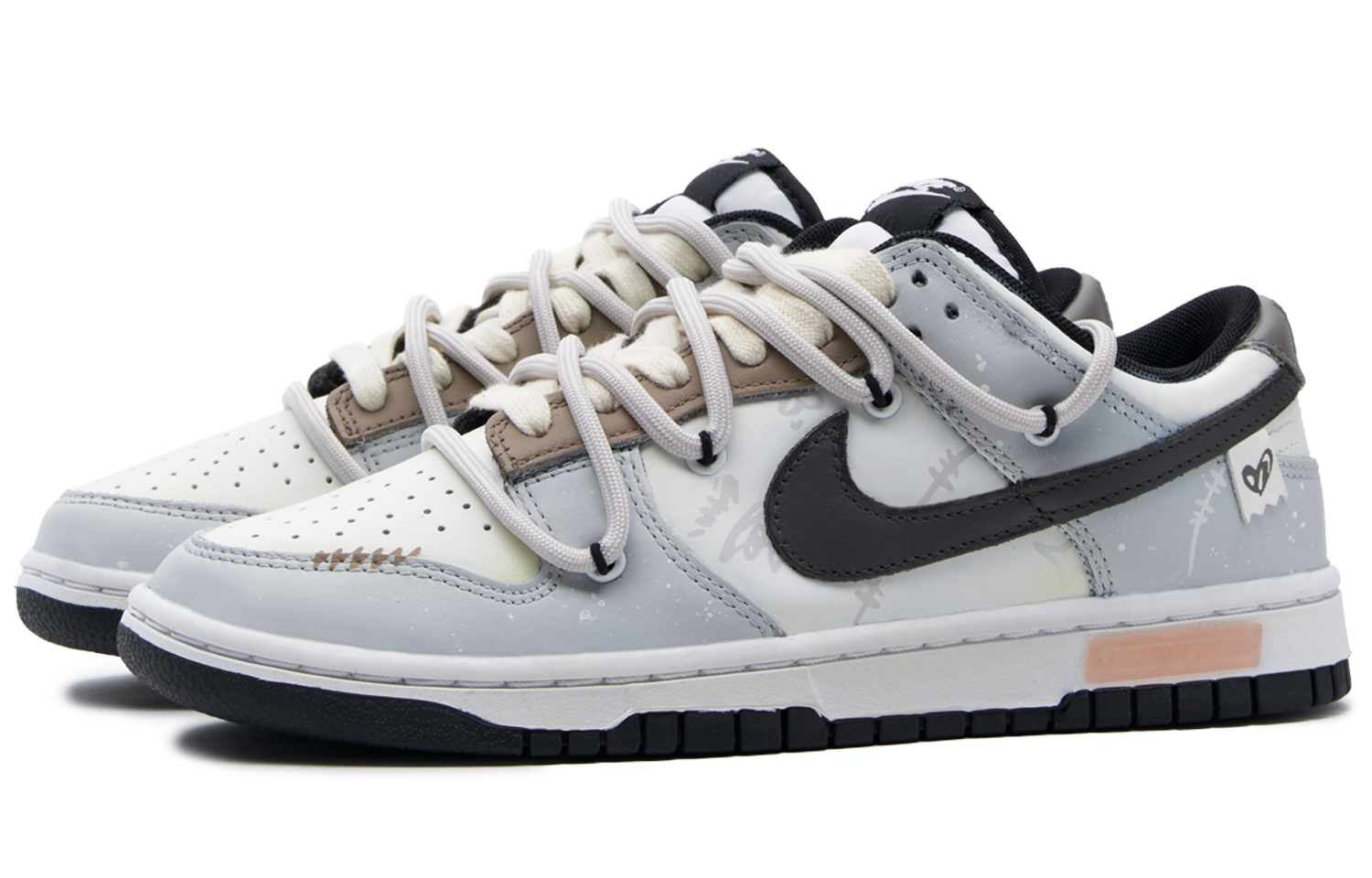 Lookbook 【カスタムシューズ】ナイキ ダンク ロー 'モカパンダ' DD1391-100(TeamH-男款烟灰油柑S-BOX)