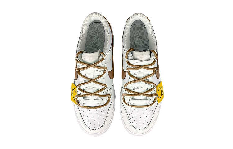 Shop 【訂製球鞋】Nike Dunk Low 解構 雙鞋帶 笑臉布貼 摩卡咖啡 低筒 滑板鞋 GS 白棕