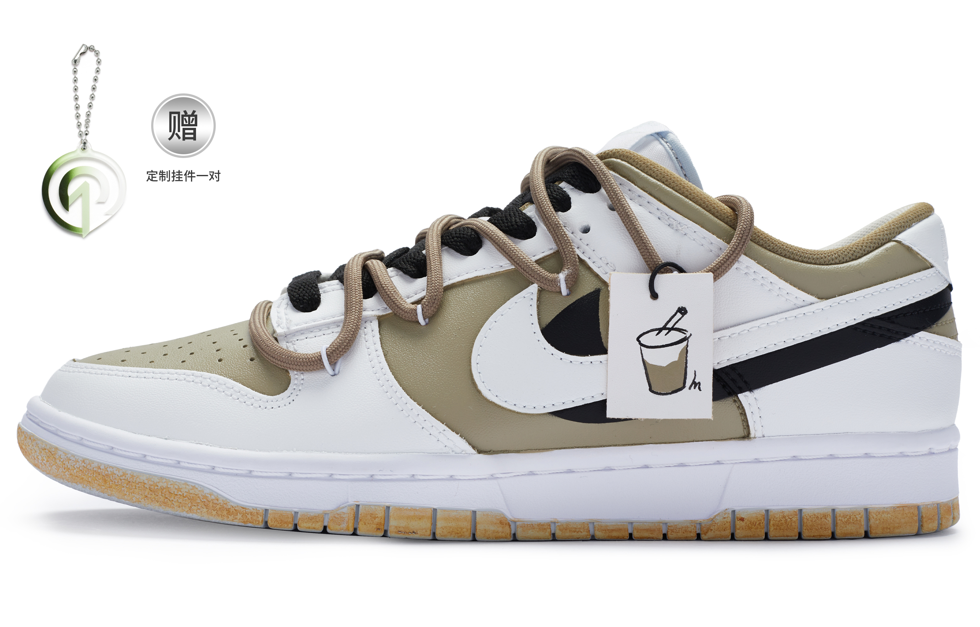 Buy 【客製化球鞋】 Nike Dunk Low 811製造 雪頂摩卡 清爽簡約 手繪噴繪 低筒 休閒鞋 男款 白棕