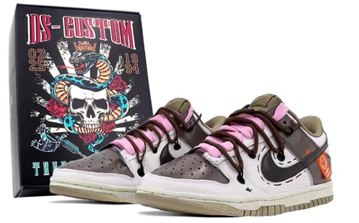 custom-shoes-nike-dunk-low-mocha-white-canvas-smile