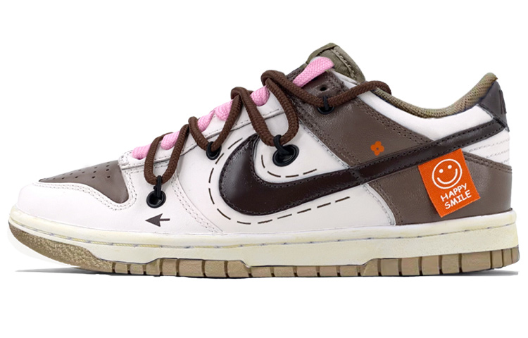 Order [Sepatu Kustom] Nike Dunk Low 'Mocha White Canvas Smile' DJ6188-200(TeamK-男款摩卡笑脸S-BOX)