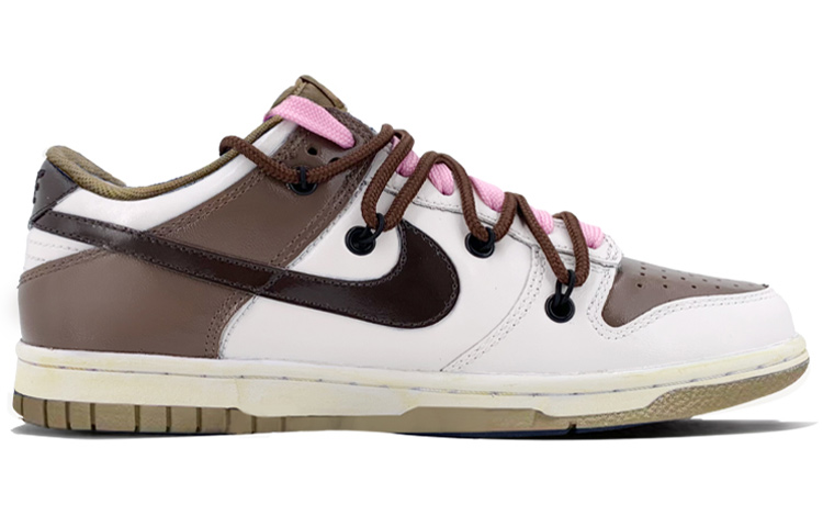 Lookbook [Sepatu Kustom] Nike Dunk Low 'Mocha White Canvas Smile' DJ6188-200(TeamK-男款摩卡笑脸S-BOX)