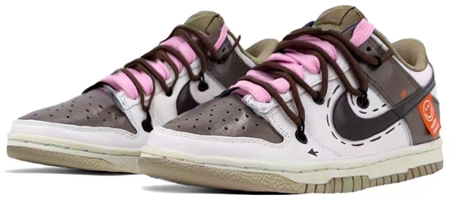 【カスタムシューズ】ナイキ ダンク ロー 'モカ ホワイト キャンバス スマイル' DJ6188-200(TeamK-男款摩卡笑脸S-BOX) Shop 【カスタムシューズ】ナイキ ダンク ロー 'モカ ホワイト キャンバス スマイル' DJ6188-200(TeamK-男款摩卡笑脸S-BOX)