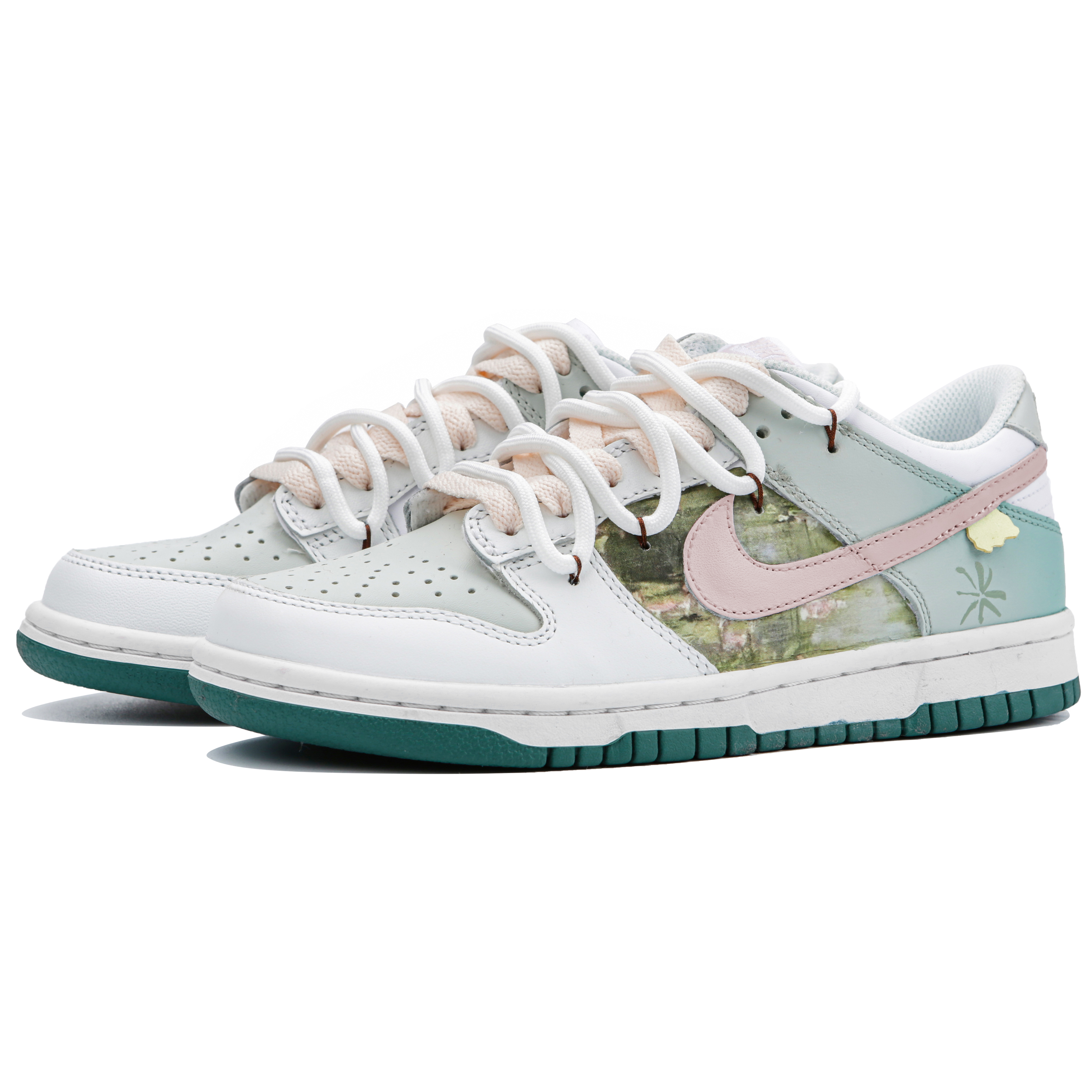 Lookbook [Kasut Custom] Nike Dunk Low 'Monet Water Lilies' FD9911-101(Team4-女款莫奈睡莲)
