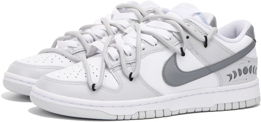 【訂製球鞋】Nike Dunk Low 月球軌跡 舒適 百搭 耐磨平衡 低筒 板鞋 男款 白灰 Lookbook 【訂製球鞋】Nike Dunk Low 月球軌跡 舒適 百搭 耐磨平衡 低筒 板鞋 男款 白灰