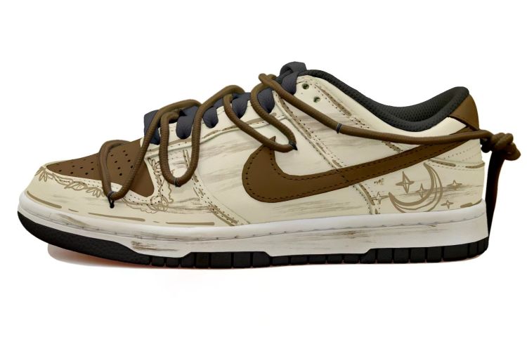 Buy [Kasut Custom] Nike Dunk Low 'Moon Star Vintage Deconstructed Kuning Coklat' DD1391-100(Team拾玖-羊皮画卷S-BOX）