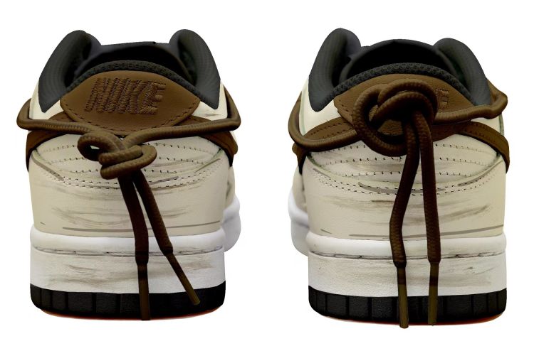 Shop [Kasut Custom] Nike Dunk Low 'Moon Star Vintage Deconstructed Kuning Coklat' DD1391-100(Team拾玖-羊皮画卷S-BOX）