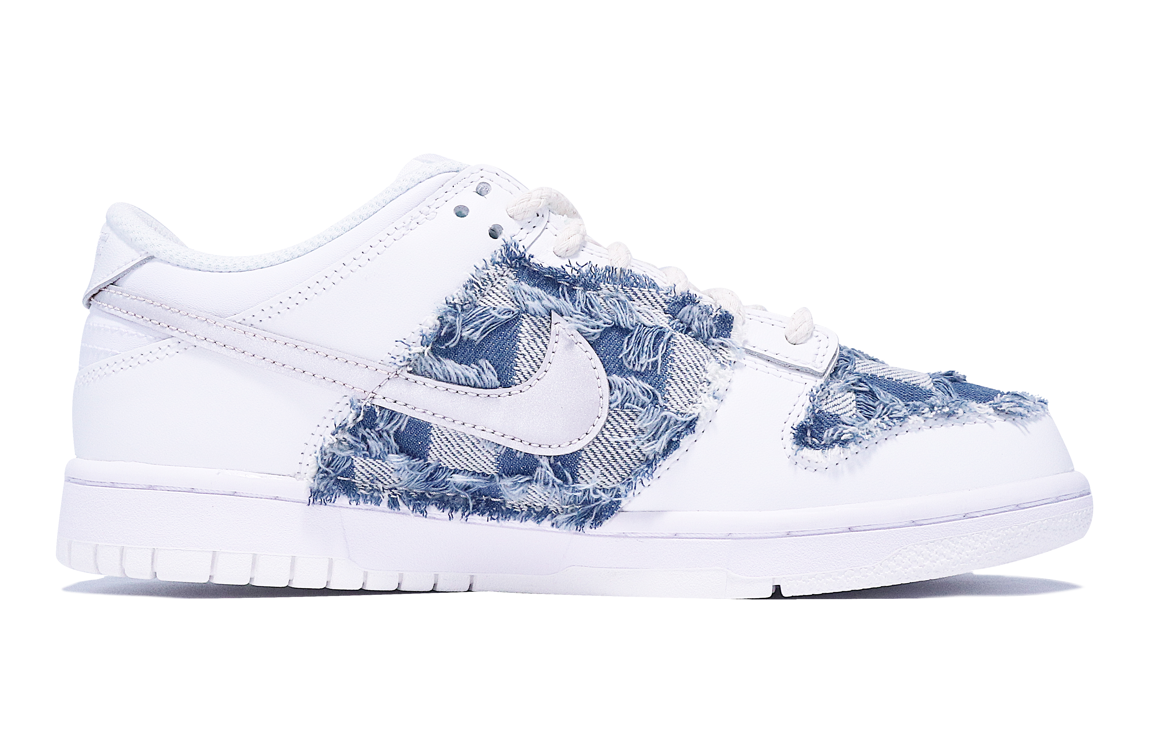 Order [Sepatu Kustom] Nike Dunk Low 'Perak Putih-Biru Moonlight' DH9765-100(TeamTen-女款DK复古牛仔)