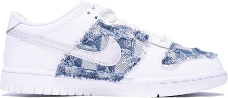 【訂製球鞋】 Nike Dunk Low 復古主題 學院風 手工縫紉 小香風 牛仔 月光銀 高街 休閒 貼布 低幫 板鞋 GS 白藍 Order 【訂製球鞋】 Nike Dunk Low 復古主題 學院風 手工縫紉 小香風 牛仔 月光銀 高街 休閒 貼布 低幫 板鞋 GS 白藍