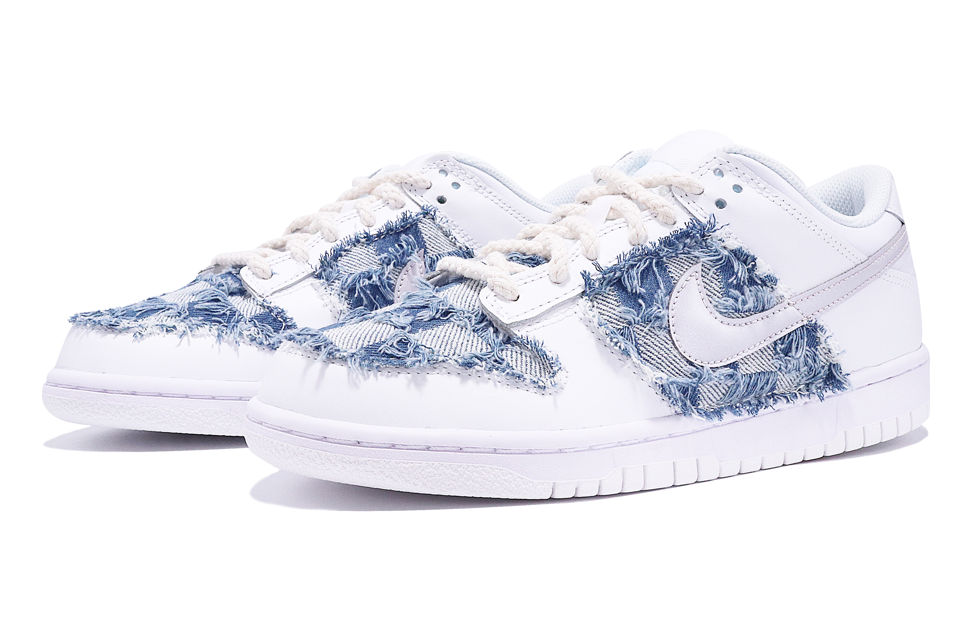 Lookbook [Sepatu Kustom] Nike Dunk Low 'Perak Putih-Biru Moonlight' DH9765-100(TeamTen-女款DK复古牛仔)