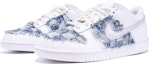 Lookbook 【訂製球鞋】 Nike Dunk Low 復古主題 學院風 手工縫紉 小香風 牛仔 月光銀 高街 休閒 貼布 低幫 板鞋 GS 白藍