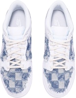 【訂製球鞋】 Nike Dunk Low 復古主題 學院風 手工縫紉 小香風 牛仔 月光銀 高街 休閒 貼布 低幫 板鞋 GS 白藍 Shop 【訂製球鞋】 Nike Dunk Low 復古主題 學院風 手工縫紉 小香風 牛仔 月光銀 高街 休閒 貼布 低幫 板鞋 GS 白藍