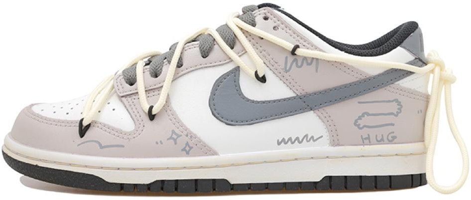 custom-shoes-nike-dunk-low-morandi-embrace-star-distressed-deconstructed-laces-white-grey